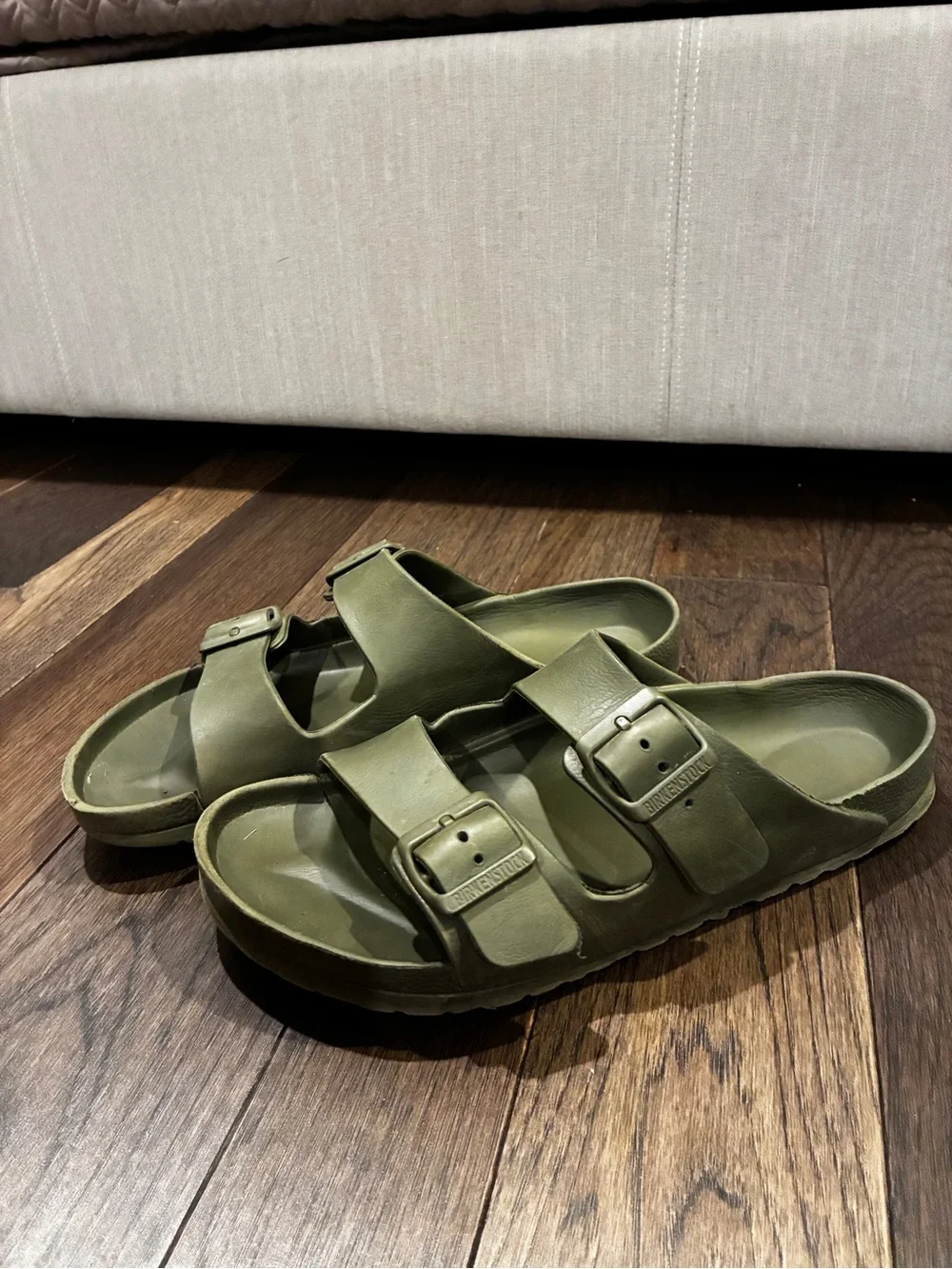 Birkenstock Arizona EVA Waterproof Sandals Olive Green Dual Strap Slides